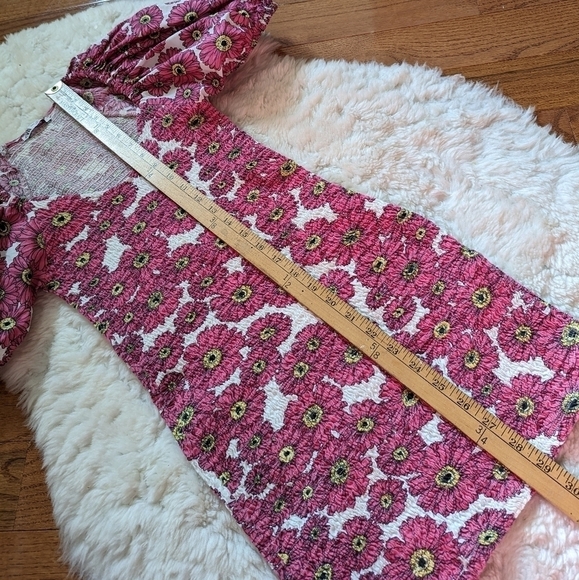 Zara floral printed balloon sleeve mini dress small - Picture 11 of 14